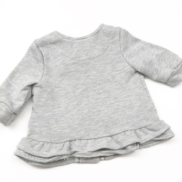 Little Lass gray LOVE quilted zip up jacket - Picture 3 of 5